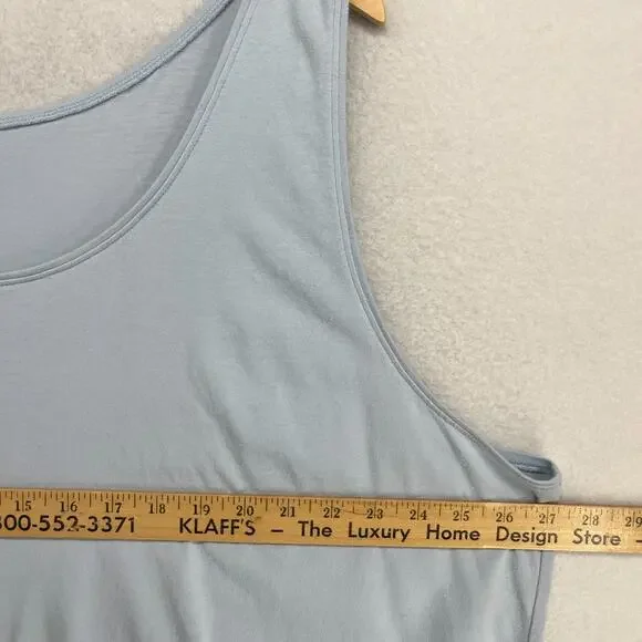 EILEEN FISHER Tank Top 3X Stretch Organic Cotton Jersey Scoop Neck Blue USA - Picture 10 of 12